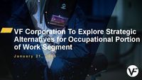 VF To Explore Strategic Alternatives For The Occupational Portion Of Its Work Segment Presentation